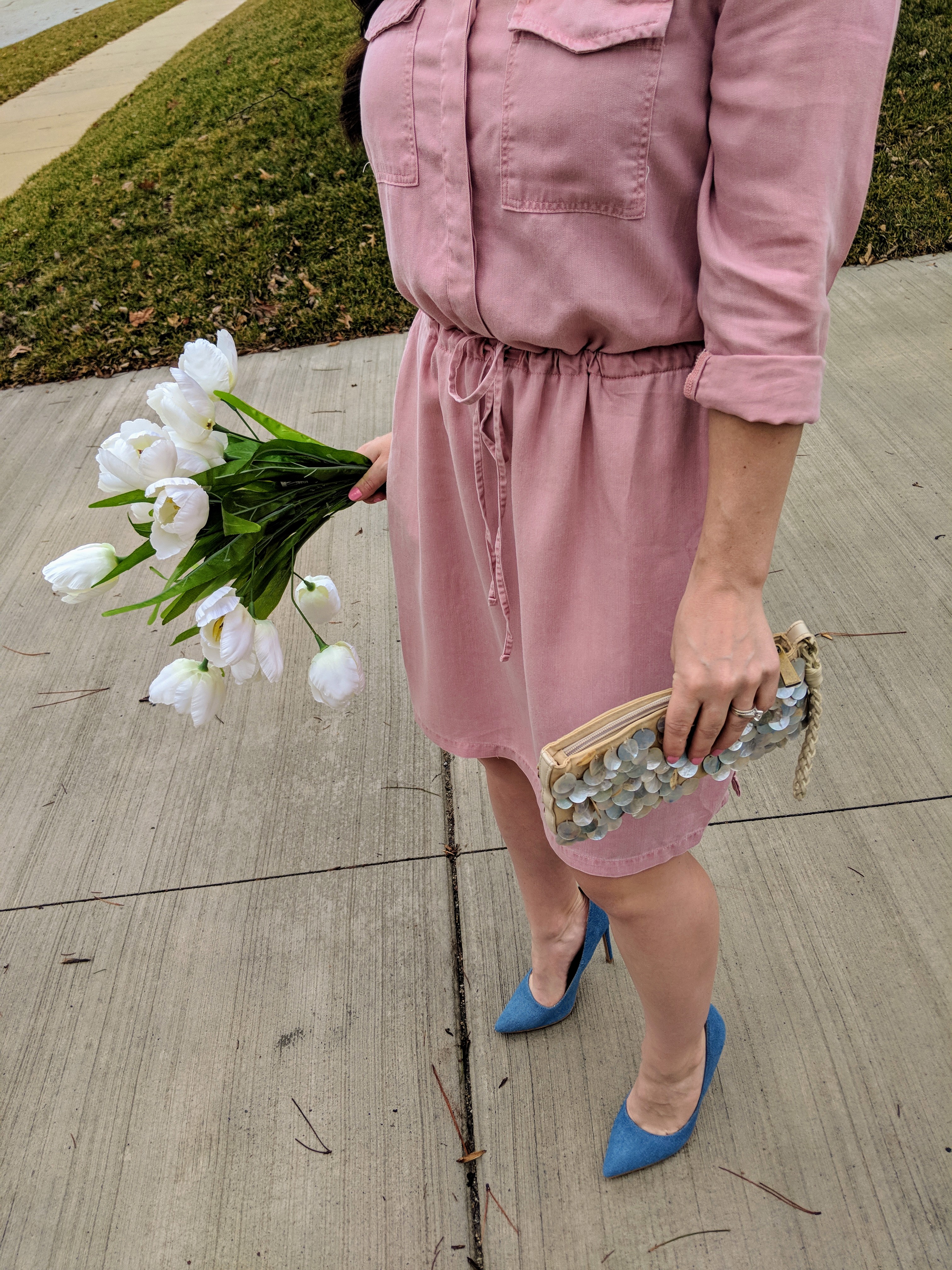 spring dress styled for a party