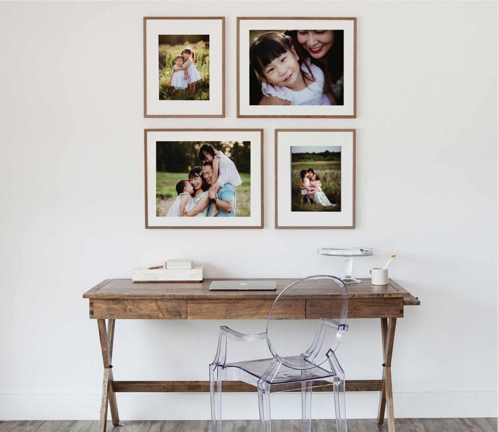 family photo collection with four large prints